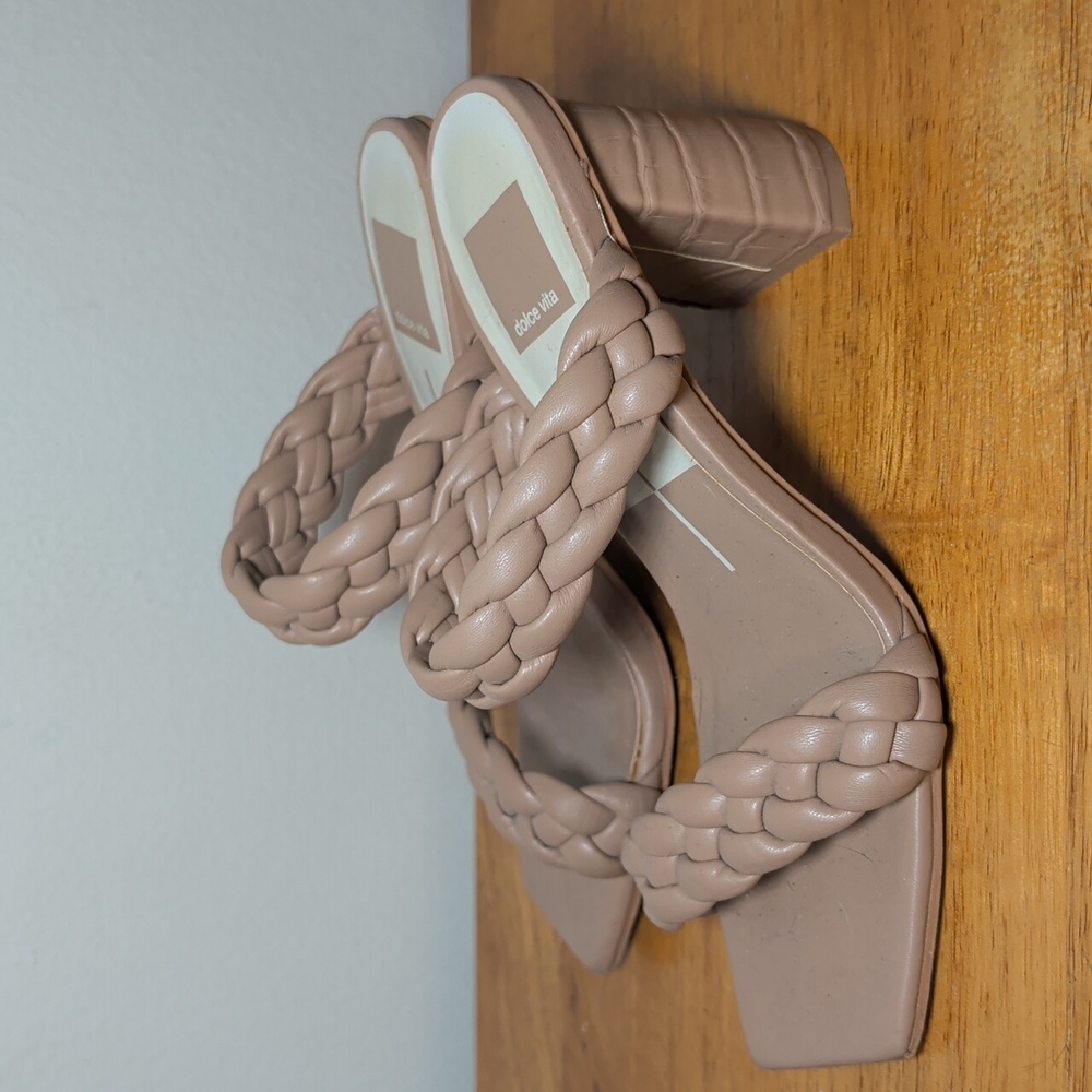 Dolce Vita Paily Braided Sandals Tan 3" Block Heel Summer Women's Size 6.5 - Picture 5 of 7